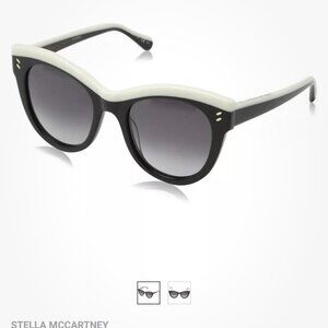 NWT - Stella McCartney sunglasses - Black And White Frame Polarized Cat Eye